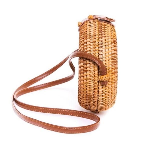 Bags 1 Lefthandmade Circular Rattan Crossbody Bag Poshmark